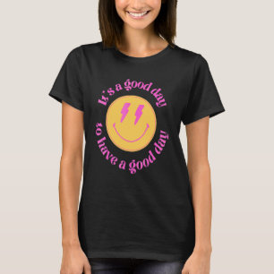 Camiseta Que Tengas Un Buen Día Retro   Cara Sonriente Esté