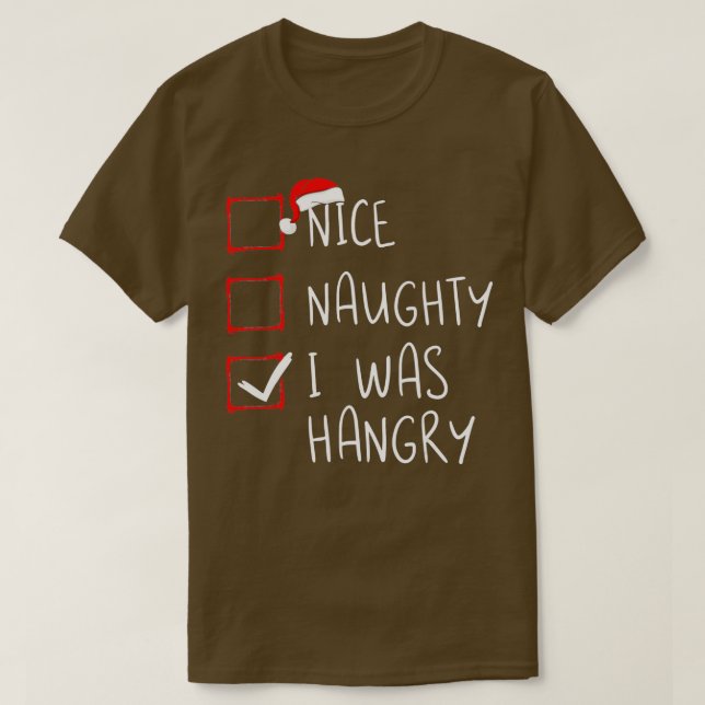 Camiseta Qué travieso, fui Navidades Hangry List Xmas Sant (Diseño del anverso)
