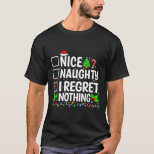 Camiseta Qué travieso me arrepiento de nada gracioso Navida