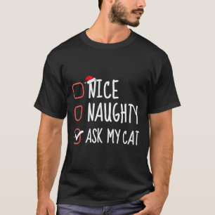 Camiseta Qué travieso preguntar a mi gato Navidades lista a
