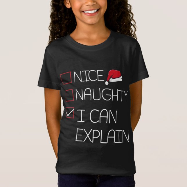 Camiseta Qué travieso puedo explicar a los Navidades Pajama (Anverso)