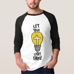 Camiseta Que tu Biblia brillante ligera cruce 3/4 hombres