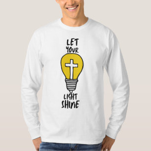 Camiseta Que tu bíblica brille ligera atraviese la larga ma