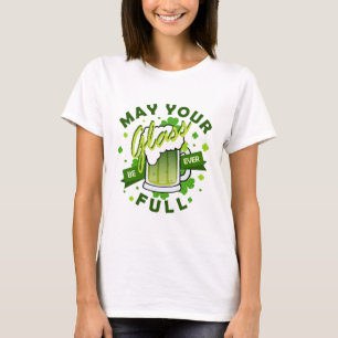 Camiseta Que Tu Vaso Esté Lleno de Cerveza Verde St. Patric