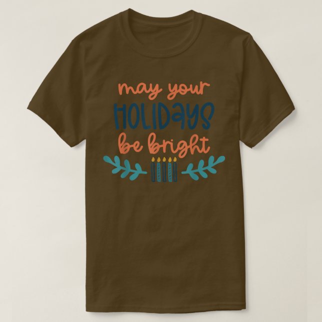 Camiseta Que tus vacaciones sean brillantes Hanukkah Menora (Diseño del anverso)