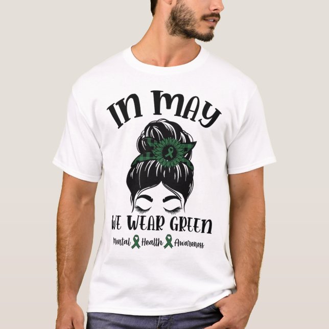 Camiseta Que usemos conciencia verde de la salud mental 1 (Anverso)