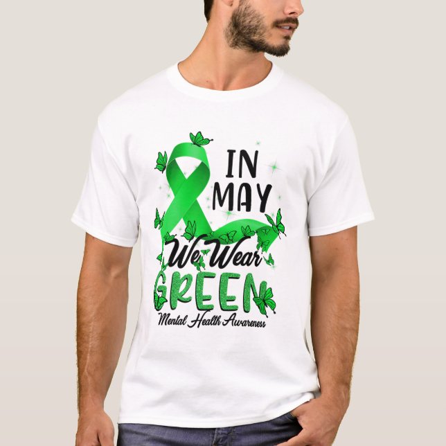 Camiseta Que usemos conciencia verde sobre la salud mental (Anverso)