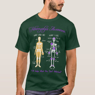 Camiseta Qué Ves Qué Siento Skeleton Fibromialgia Awa