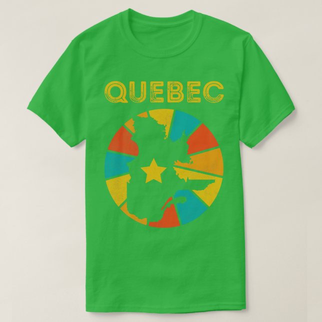 Camiseta Quebec Canada Vintage Distresres Souvenir (Diseño del anverso)