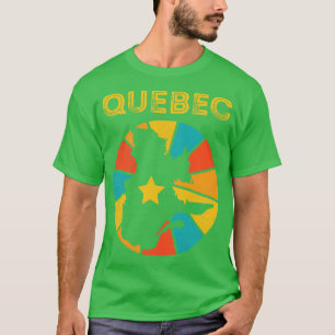 Camiseta Quebec Canada Vintage Distresres Souvenir