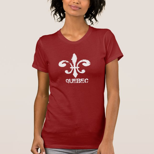 Camiseta QUEBEC, Fleur De Lis en blanco (Anverso)
