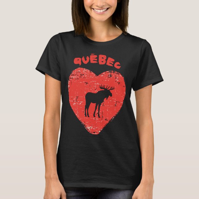Camiseta Quebec Love Moose Heart (Anverso)
