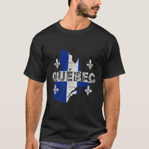 Camiseta Quebec, Mapa De Quebec Y Bandera Con Problemas