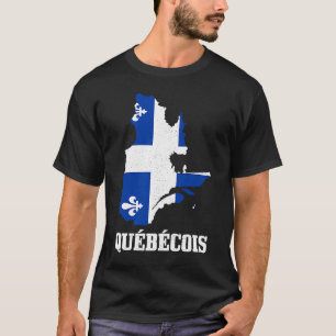 Camiseta Quebec Mapa Quebec Bandera Orgullo Canadá