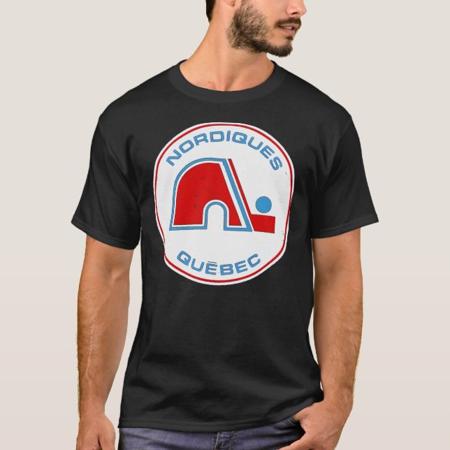 Camiseta Quebec Nordiques [Vintage Distresal] Classic T-Sh (Anverso)