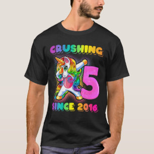 Camiseta Quebrando A 5 Desde 2016 Dabbing Unicornio 5 Años