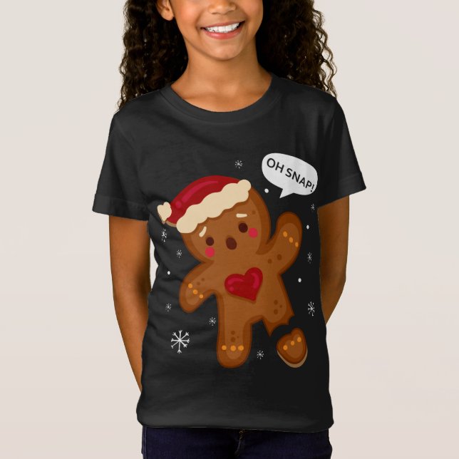 Camiseta Quebras rojas Oh Snap Gingerbread Santa (Anverso)