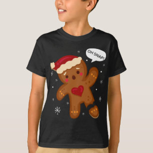 Camiseta Quebras rojas Oh Snap Gingerbread Santa