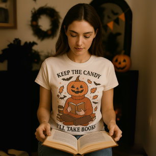 Camiseta "Quédate con los dulces, yo me quedo con los libro
