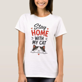 Camiseta Quédate en casa con mi gato Introvertido acogedor 