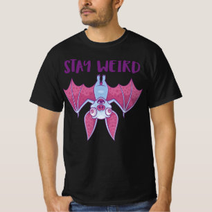 Camiseta Quédate Extraño Murciélago Vampiro Albino Caricatu