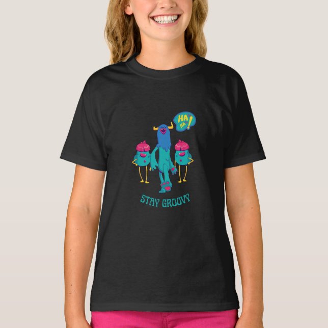 Camiseta quédate groovy por todas partes, niños graciosos e (Anverso)