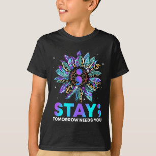 Camiseta Quédate; Mañana Te Necesita Awarene Para Prevenir 