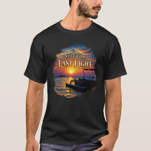 Camiseta Quédate para el último arte oceánico de la puesta