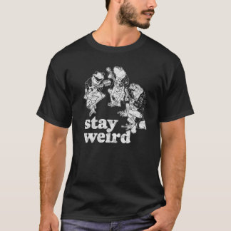 Camiseta ¡Quédate raro! Ranas y hongos lindos guitarra banj