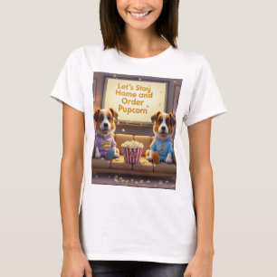 Camiseta Quedémonos en casa y ordenemos perros de caricatur
