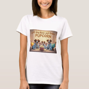 Camiseta Quedémonos en casa y ordenemos perros de caricatur