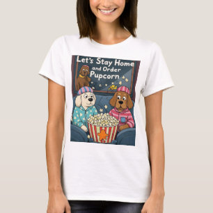 Camiseta Quedémonos en casa y ordenemos perros de caricatur