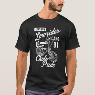 Camiseta Quédese bajo orgullo cholo retro de ciclista chica