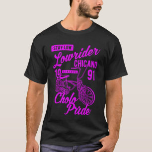 Camiseta Quédese bajo orgullo cholo retro de ciclista chica