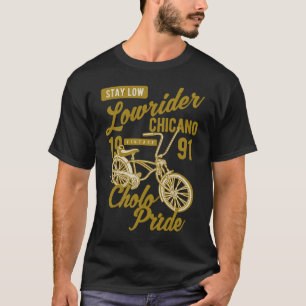 Camiseta Quédese bajo orgullo cholo retro de ciclista chica