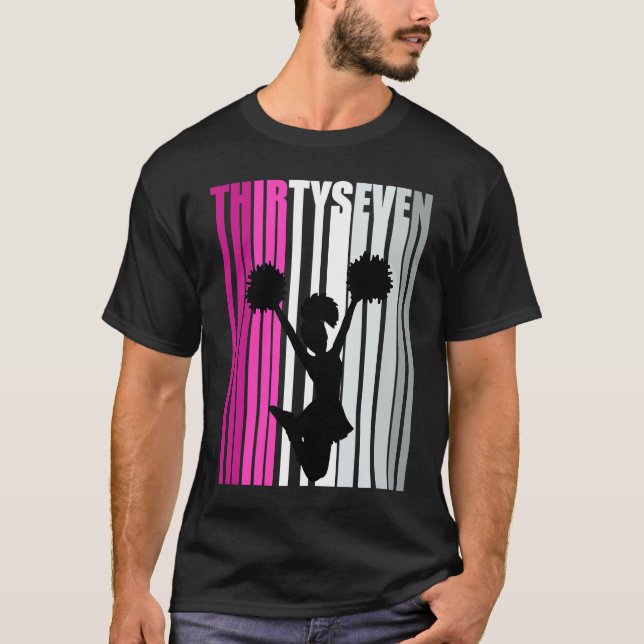 Camiseta Quee animadora de cumpleaños 37 mujeres (Anverso)