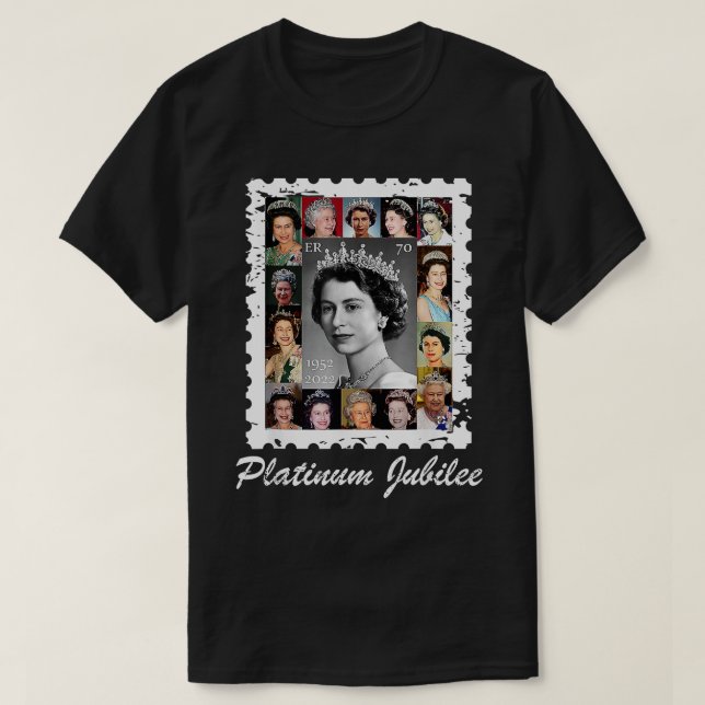 Camiseta Queen Elizabeth Platinum Jubilee 70 años Cebra (Diseño del anverso)