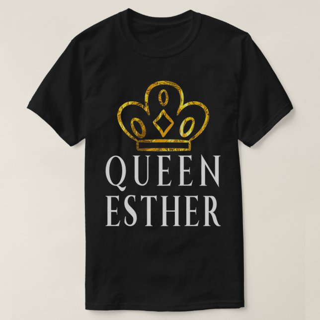 Camiseta Queen Esther  Gold Crown Purim Costume Premium  (Diseño del anverso)