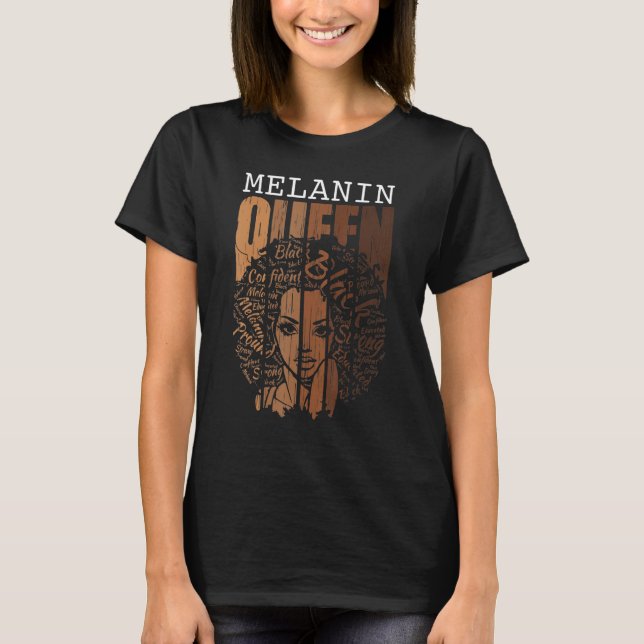 Camiseta Queen Melanin Black History Month African American (Anverso)