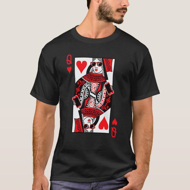 Camiseta Queen Of Hearts Valentines Matching Couples Valent (Anverso)