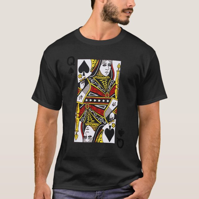 Camiseta Queen Of Spades Blackjack Cards Poker 21 Q (Anverso)