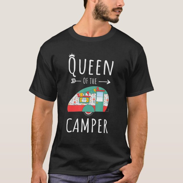 Camiseta Queen Of The Camper Camping Vacation Summer Trip R (Anverso)
