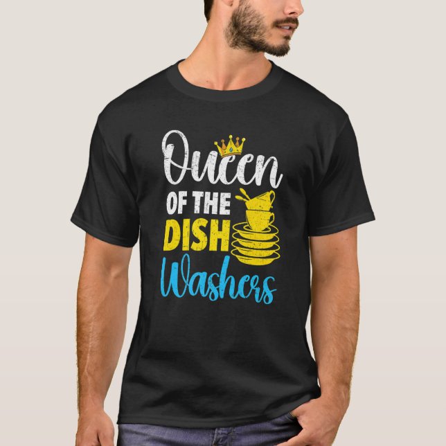 Camiseta Queen Of The Dishwashers Dishwashing Profession Jo (Anverso)