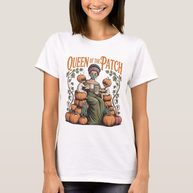 Camiseta Queen of the Patch Mom T-Shirt Fall Pumpkin (Anverso)