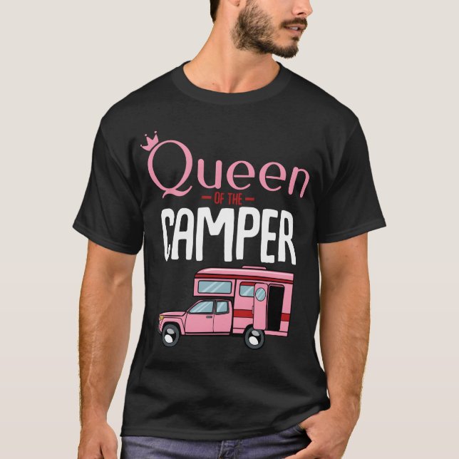 Camiseta Queen Ofhe Camper Funny Camping Car Holiday funny (Anverso)
