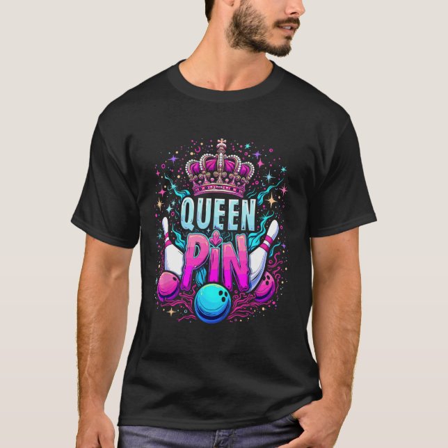 Camiseta Queen Pin Shirt Bowler Bowling League For Bowling  (Anverso)