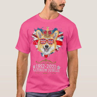 Camiseta Queen Platinum Jubilee Corgi with Crown Dog Heart 