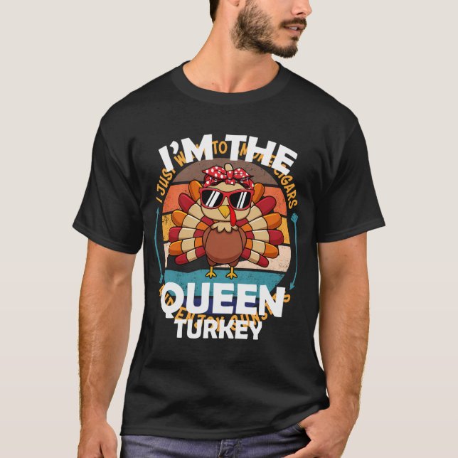 Camiseta Queen Turkey Grupo Familiar Coincidiendo con la Pa (Anverso)