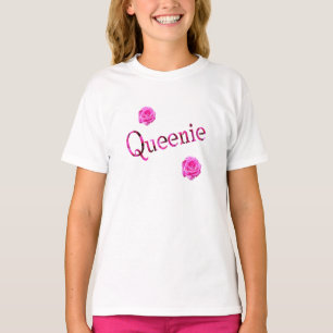 Camiseta "Queenie" nombre hecho con flores,
