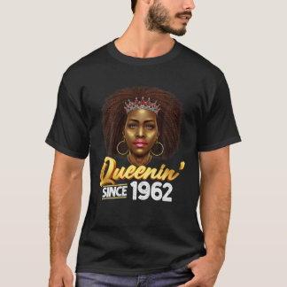 Camiseta Queenin' Desde 1962 60º Nacimiento Africano-Estado